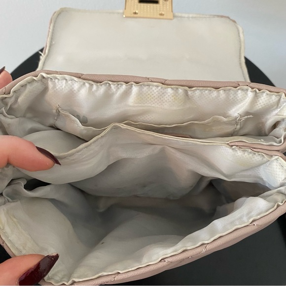 NWOT Kendall + Kylie Quilted Dusty Rose Mini Crossbody Purse with Chain Strap - Picture 5 of 5